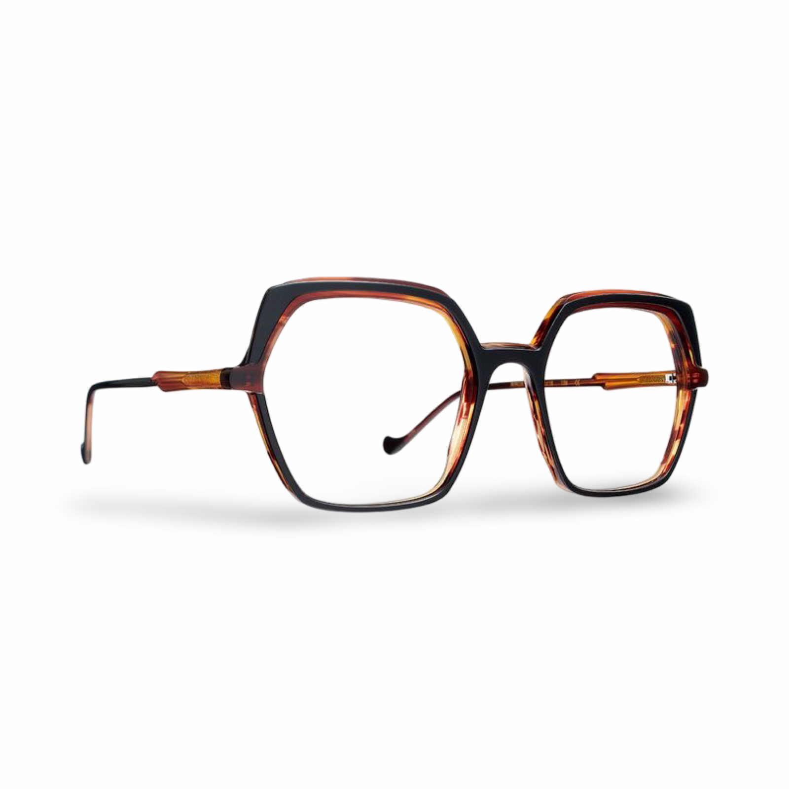 Montatura Caroline Abram Ninon 671 frontale nero e tartarugato havana