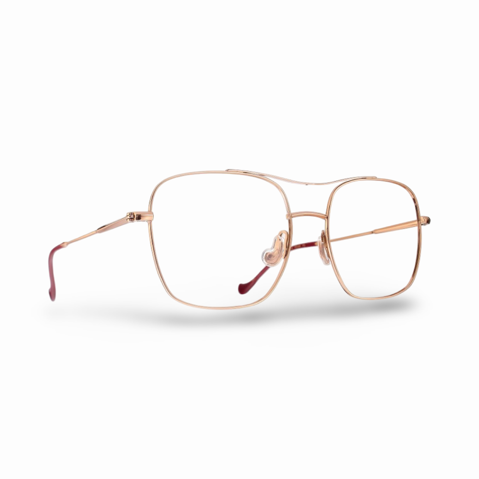 Montatura metallo Caroline Abram Velma 138 frontale oro rosa e bordeaux