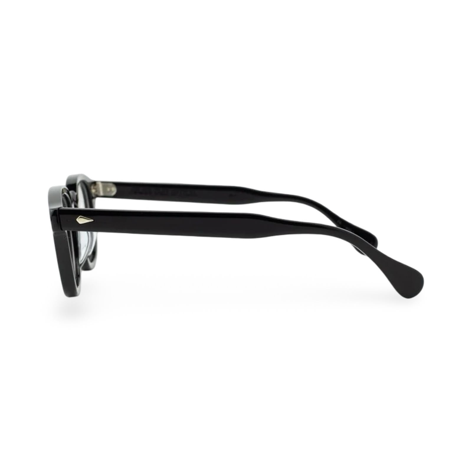 Dettaglio asta e cerniere con rivetti a freccia occhiali Julius Tart Optical AR black