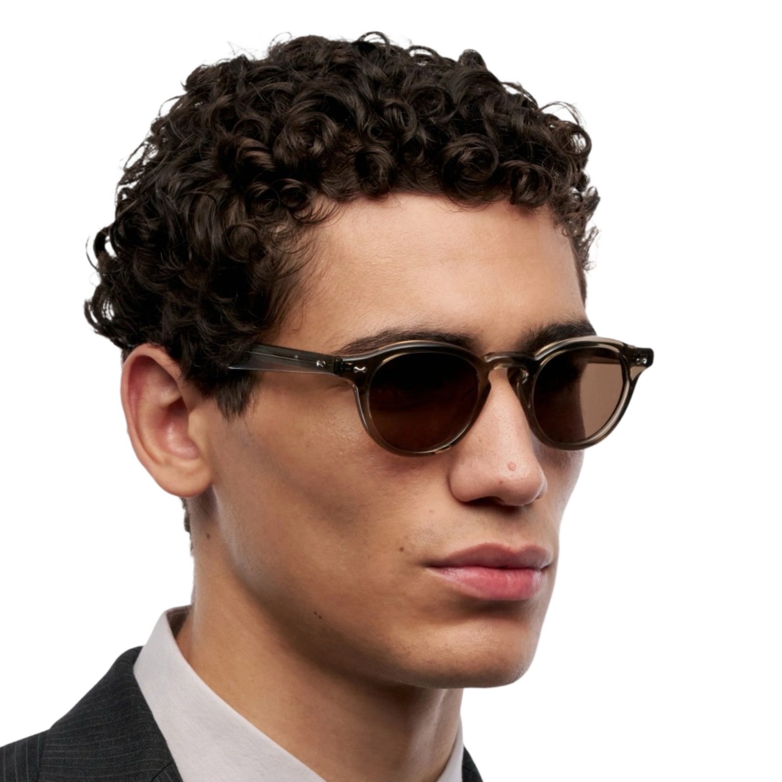 Occhiali CHIMI Scope Light Taupe Limited Edition vista in prospettiva acetato trasparente uomo