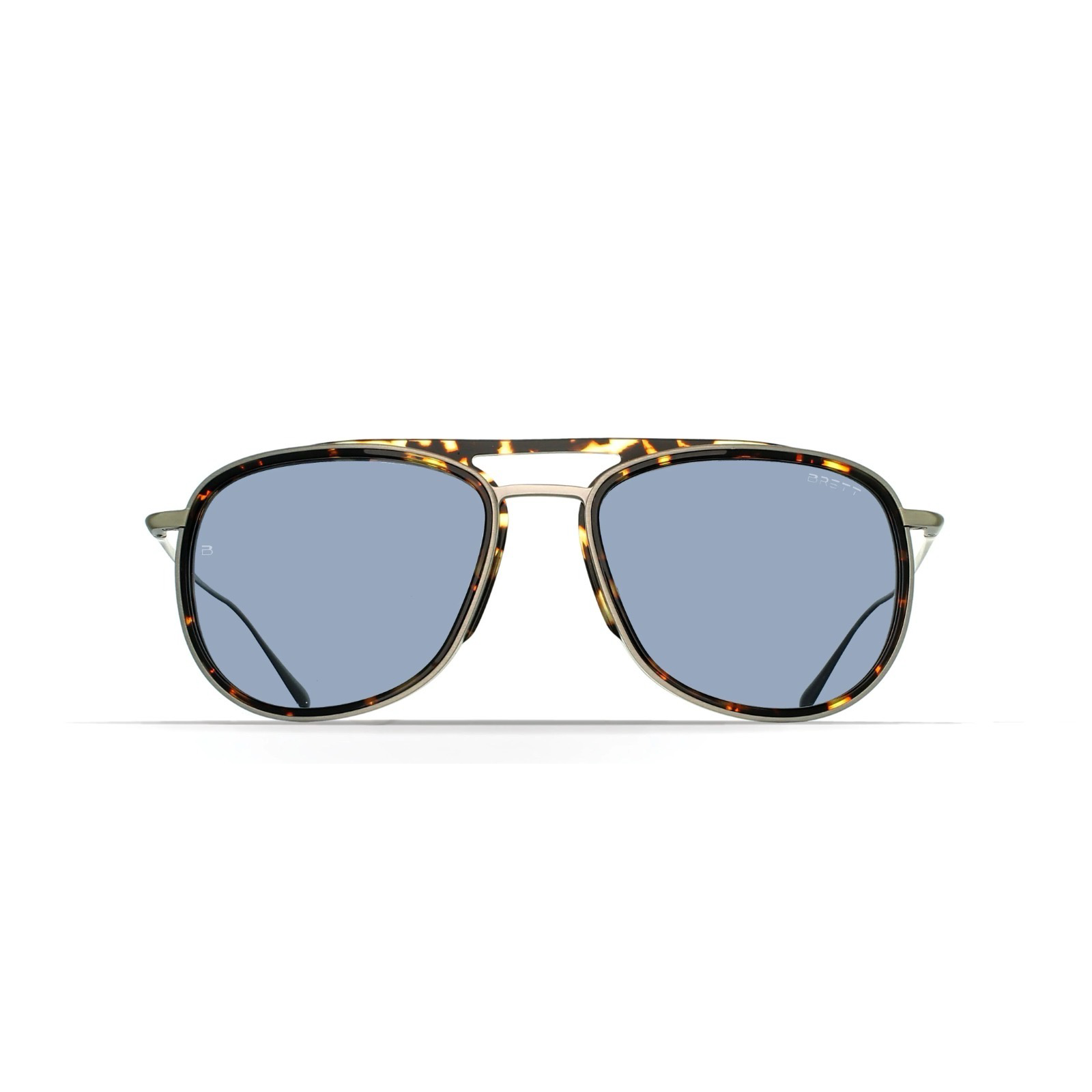 Occhiali da sole Brett Joey Sun C09 tartarugato miele e argento vista frontale