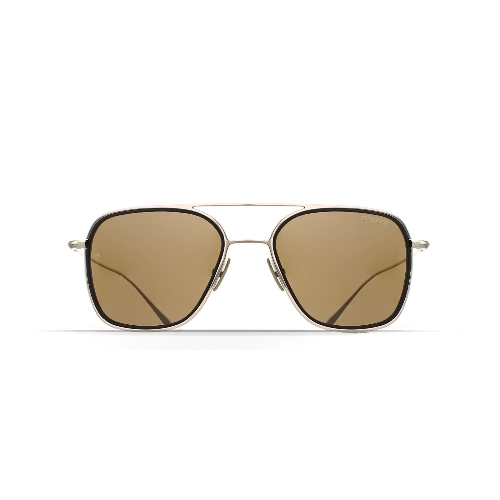 Occhiali da sole Brett Niki Sun C01 forma aviator oro e nero vista frontale