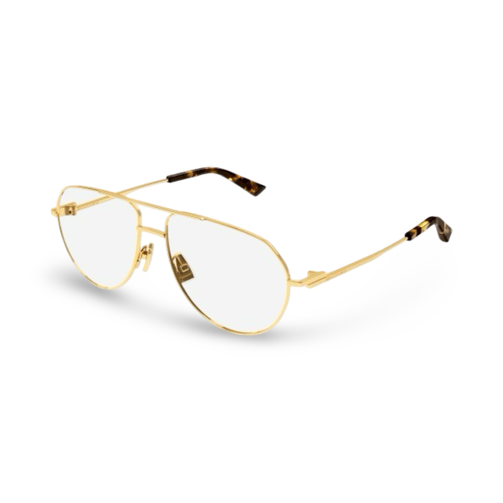 Montatura da vista sottile a doppio ponte Bottega Veneta BV1302O vista in prospettiva gold