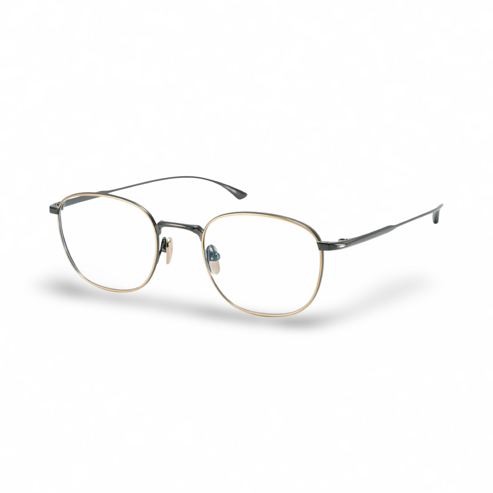 Occhiali Masunaga Daily News LTD Gold vista frontale in titanio