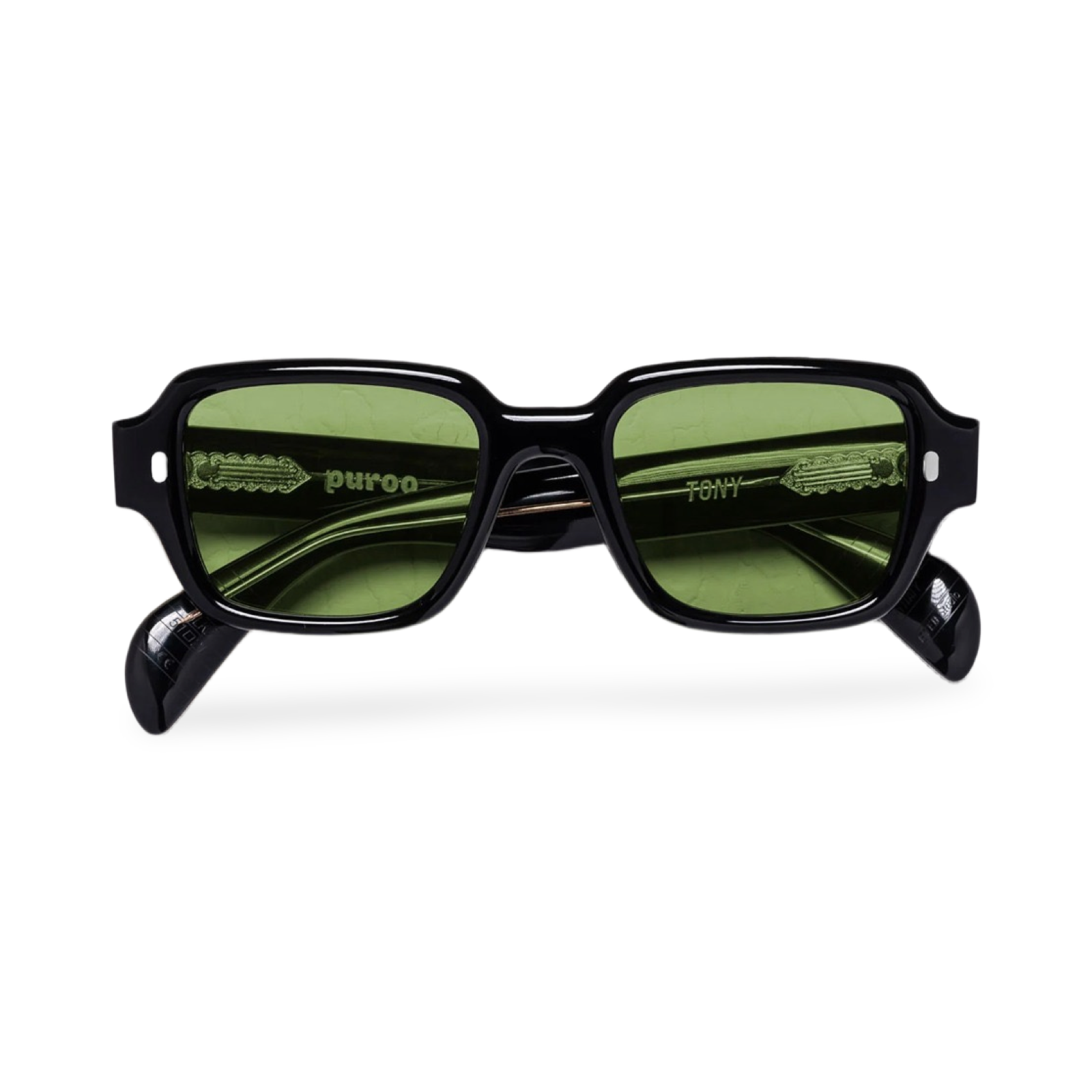 Occhiali Puroo Tony Black Green vista frontale