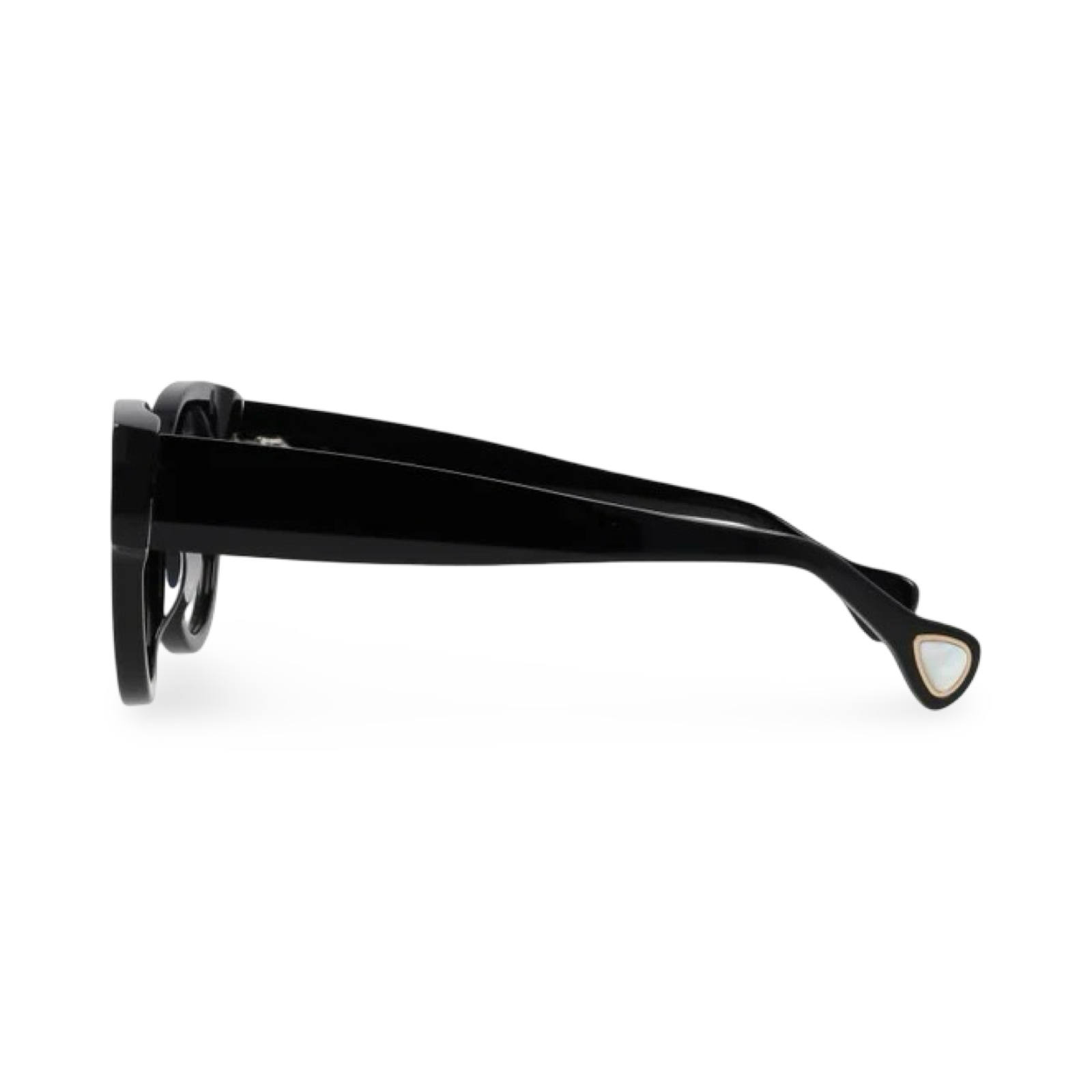 Dettaglio asta e profilo occhiali Saturnino Eyewear Miky