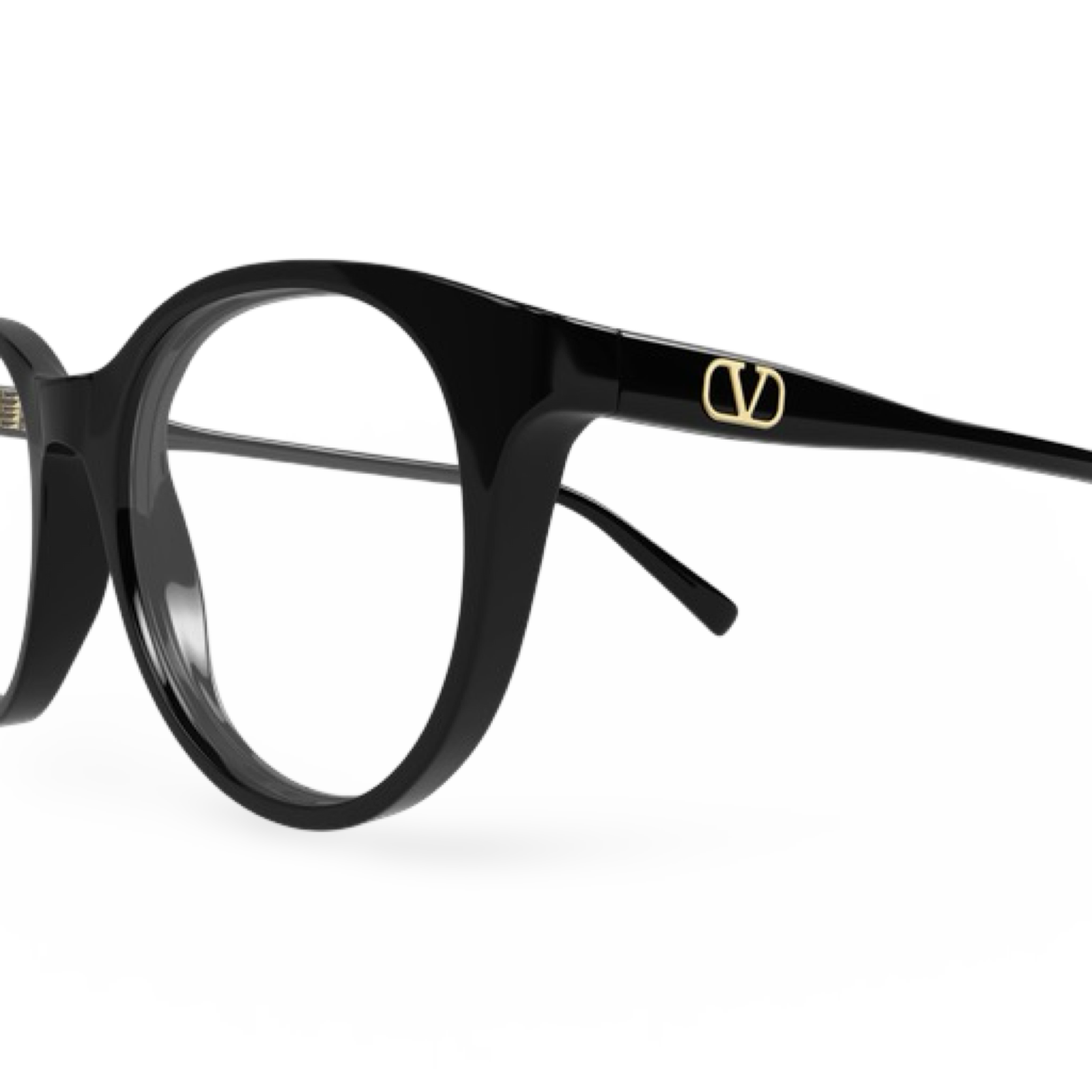 Dettaglio asta spessa in acetato nero Valentino VG0020O-001