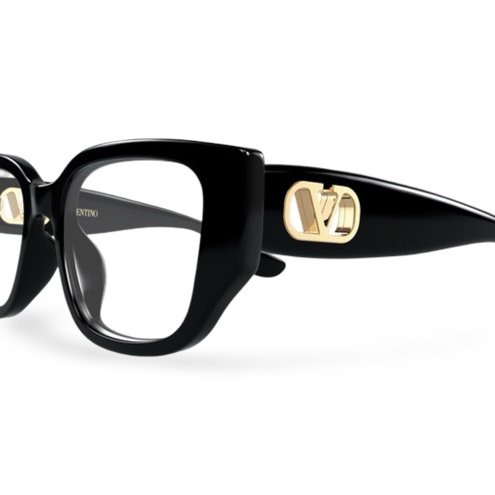 Dettaglio asta con finitura di lusso occhiali Valentino VG0037OA-001 Nero