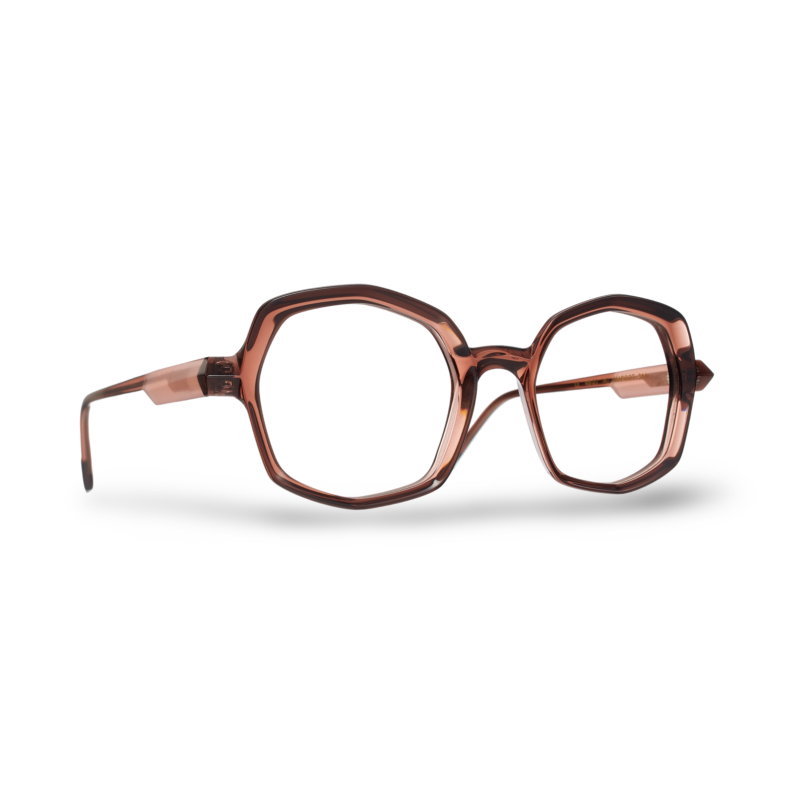 Montatura ottagonale Caroline Abram Margot 314 frontale marrone