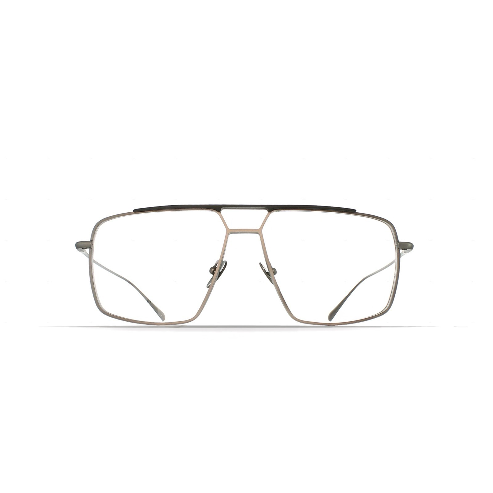 Occhiali Brett AL C06 montatura ultra-sottile gunmetal e nera vista frontale