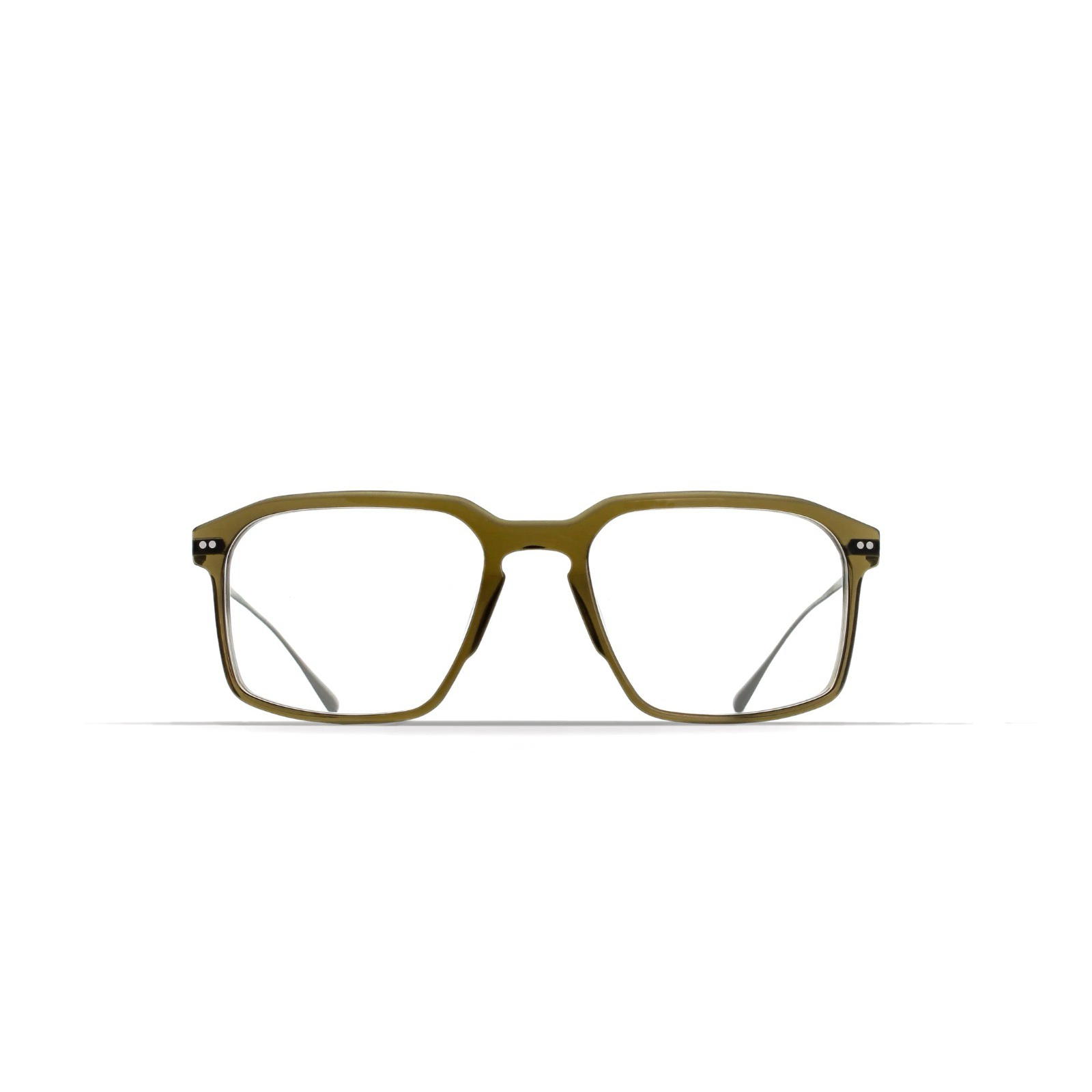 Occhiali Brett Walter C16 acetato kaki e titanio silver vista frontale