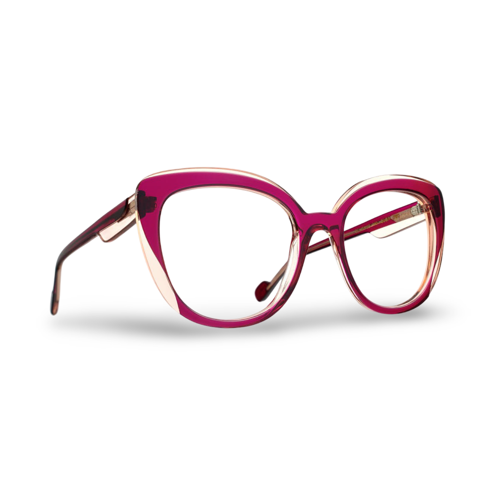 Occhiali Caroline Abram Paris Olga 780 Lampone Rosa vista in prospettiva bicolore
