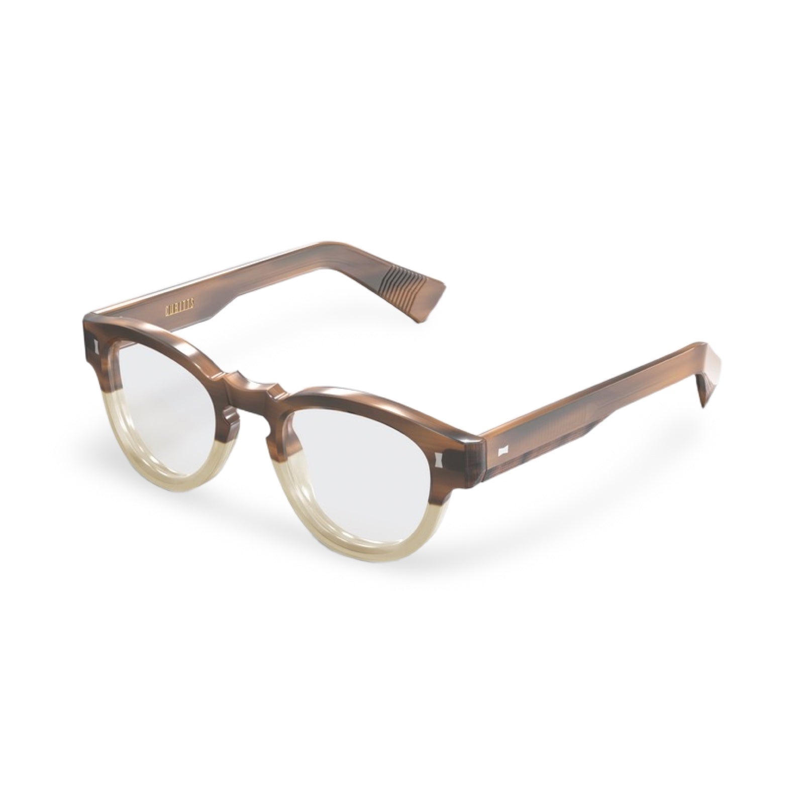 Occhiali Cubitts Wheeler vista in prospettiva beechwood fade