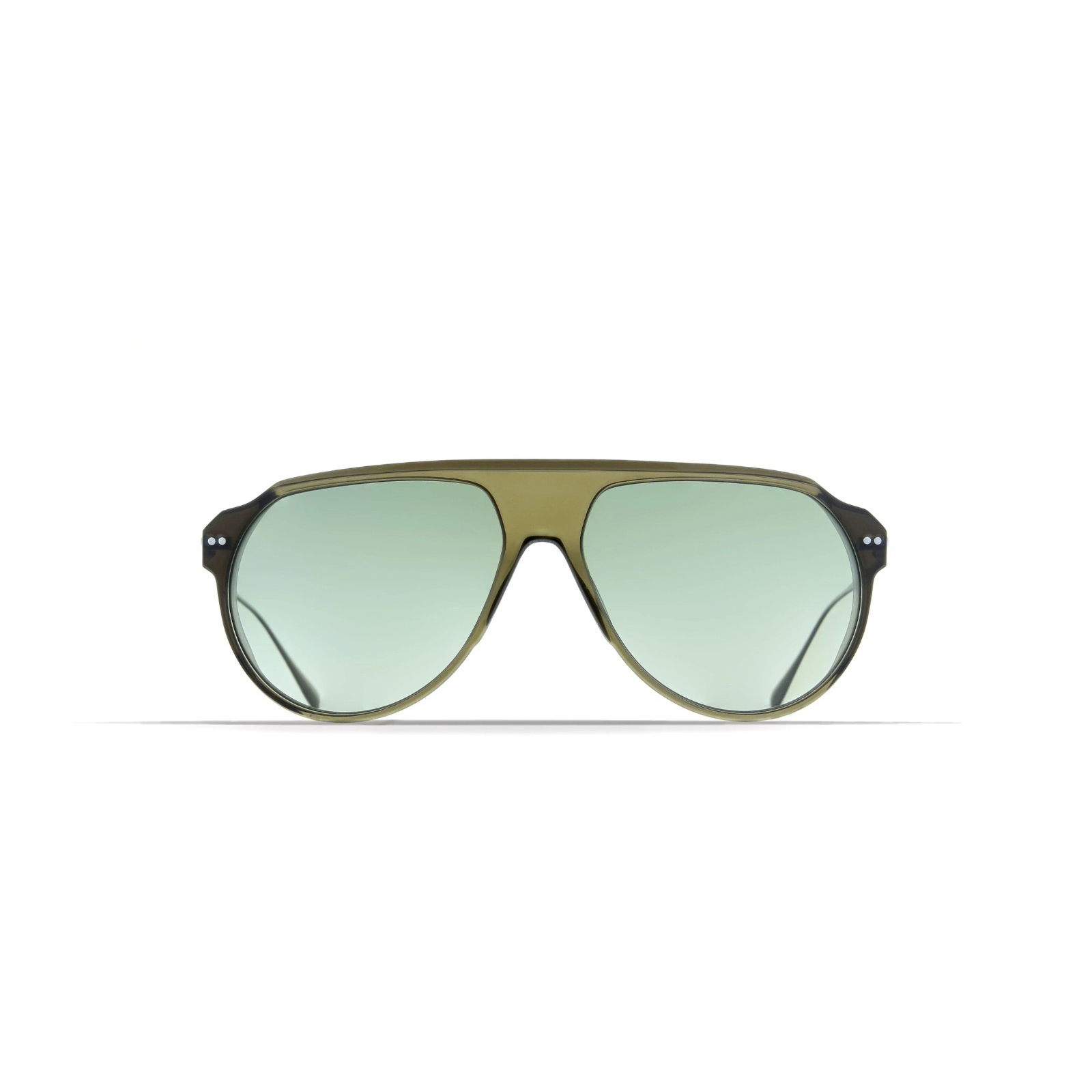Occhiali da sole Brett Marco Sun C16 khaki e argento vista frontale