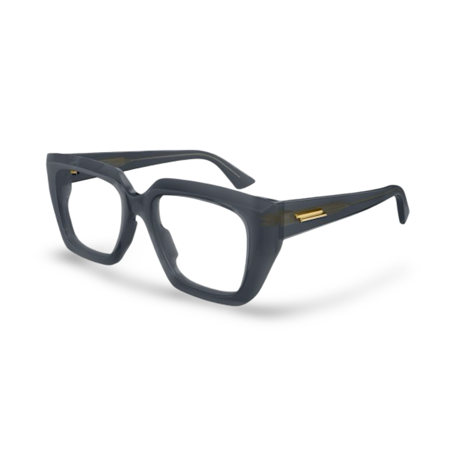 Montatura da vista in acetato nero Bottega Veneta BV1032O vista in prospettiva grey