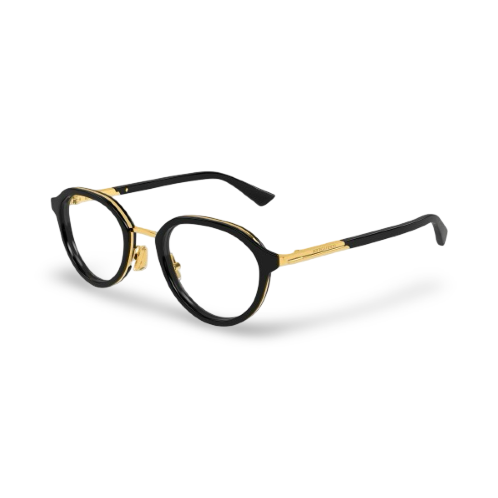 Montatura da vista geometrica in acetato tartarugato Bottega Veneta BV1375O vista in prospettiva black