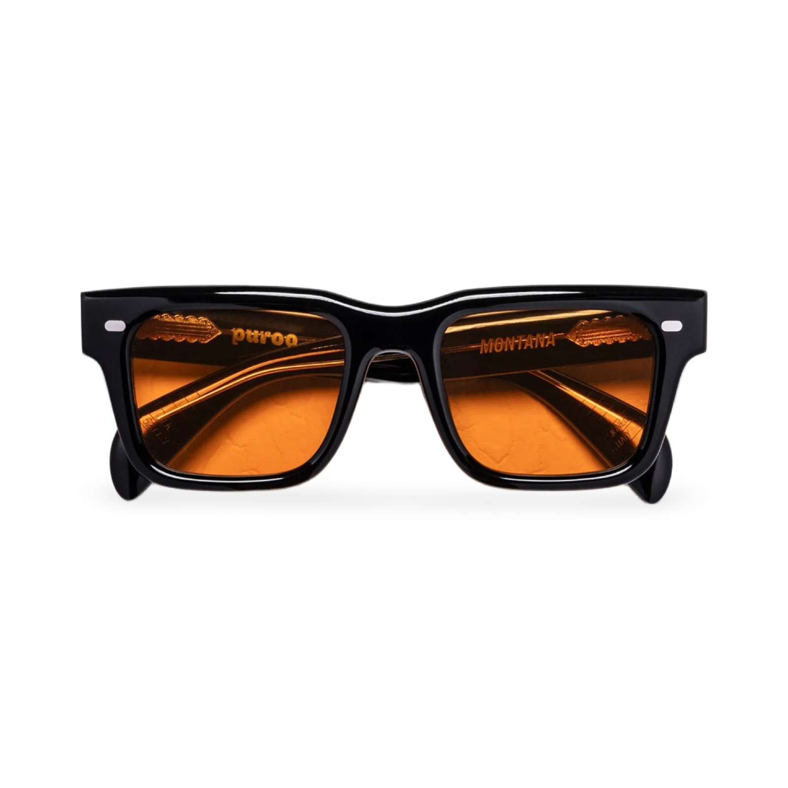 Occhiali Puroo Montana Black Orange vista frontale